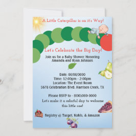 Invitación a Baby Shower de Caterpillar