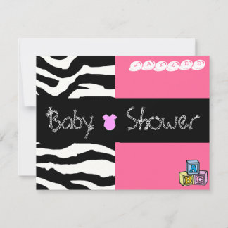 Invitación a Baby Shower de cebra