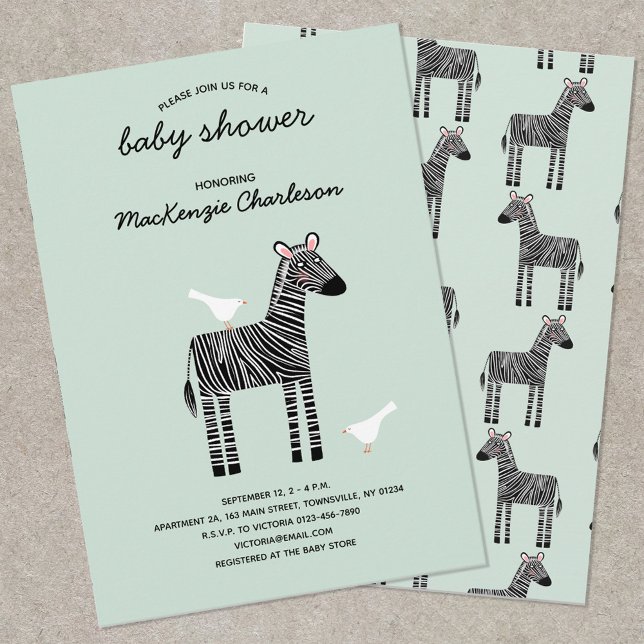 Invitación a Baby Shower de Cebra Cute (Subido por el creador)