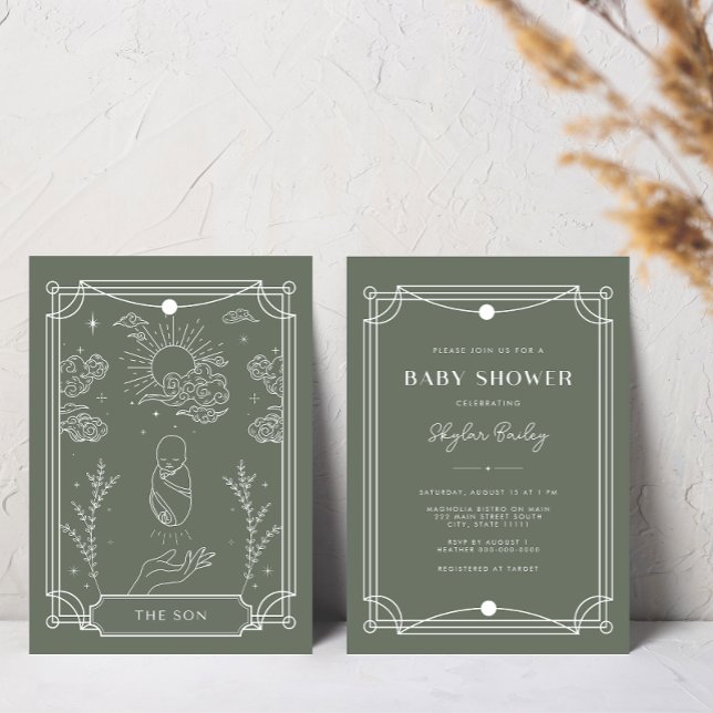 Invitación a Baby Shower de Celestial Tarot Boy (Subido por el creador)