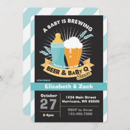 Invitación a Baby Shower de cerveza BQ