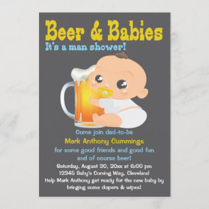 Invitación a Baby Shower De Cerveza Y Bebés