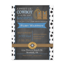 Invitación a Baby Shower de Chalkboard Cowboy