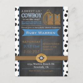 Invitación a Baby Shower de Chalkboard Cowboy