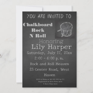 Invitación a Baby Shower de Chalkboard Rock Star