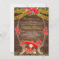 Invitación a Baby Shower de Charra Roja Mexicana d