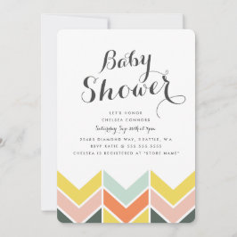 Invitación a Baby Shower de Chevron