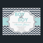 Invitación a Baby Shower de Chevron Boy Oh Boy Mod<br><div class="desc">¡Adorable manera de honrar a un futuro padre!</div>