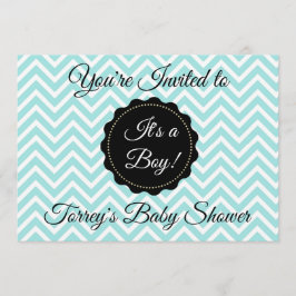 Invitación a Baby Shower de Chevron y Black Boy ve
