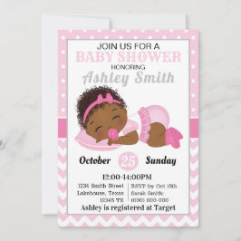 Invitación a Baby Shower de Chica afroamericano