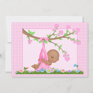 Invitación a Baby Shower de Chica afroamericano