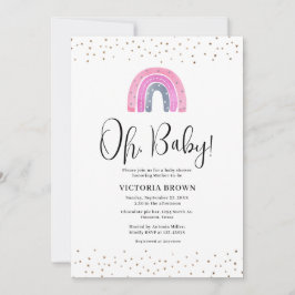 Invitación a Baby Shower de Chica arcoiris