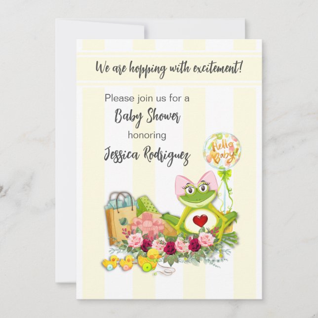 Invitación a Baby Shower de Chica caprichoso (Anverso)