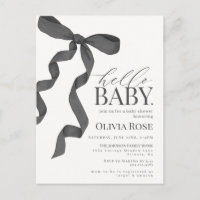 Invitación a Baby Shower de Chica de Bow de Coquet