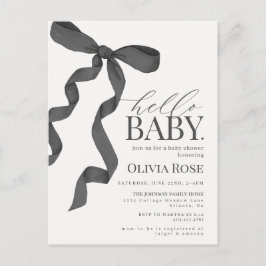 Invitación a Baby Shower de Chica de Bow de Coquet