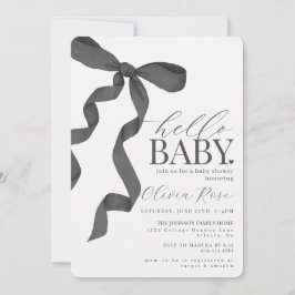 Invitación a Baby Shower de Chica de Bow de Coquet