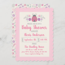 Invitación a Baby Shower de Chica de bugs.