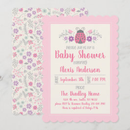 Invitación a Baby Shower de Chica de bugs.