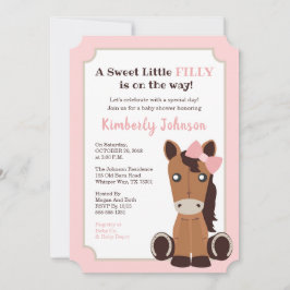 Invitación a Baby Shower de Chica de caballos