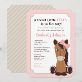 Invitación a Baby Shower de Chica de caballos