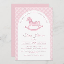 Invitación a Baby Shower de Chica de caballos roco