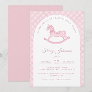 Invitación a Baby Shower de Chica de caballos roco