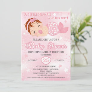 Invitación a Baby Shower de Chica de cabeza roja