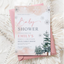 Invitación a Baby Shower de Chica de invierno