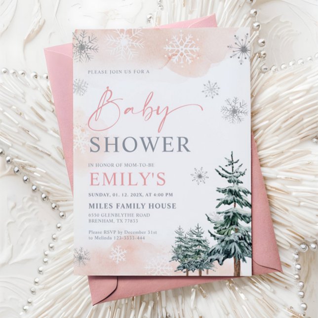 Invitación a Baby Shower de Chica de invierno (Subido por el creador)