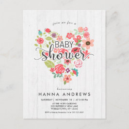 Invitación a Baby Shower de Chica de la madera bla