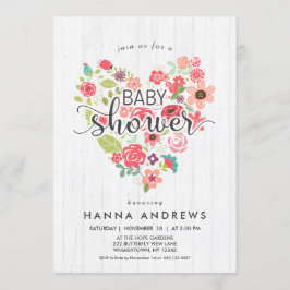Invitación a Baby Shower de Chica de la madera bla