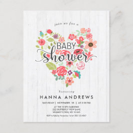 Invitación a Baby Shower de Chica de la madera bla