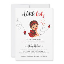 Invitación a Baby Shower de Chica de Ladybug