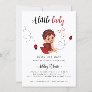 Invitación a Baby Shower de Chica de Ladybug