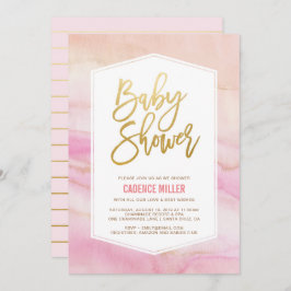 Invitación a Baby Shower de Chica de mármol de col