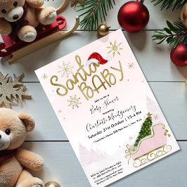 Invitación a Baby Shower de Chica de Navidades de 