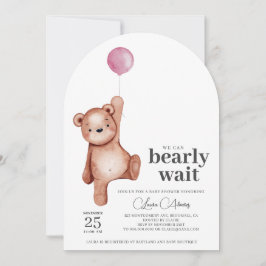 Invitación a Baby Shower de Chica de Oso de Teddy
