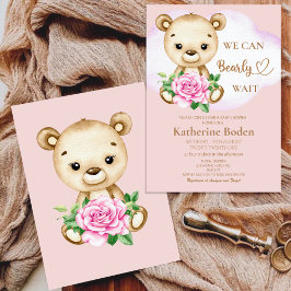 Invitación a Baby Shower de Chica de Oso de Teddy