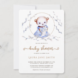 Invitación a Baby Shower de Chica de Oso Forestal 