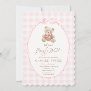 Invitación a Baby Shower de Chica de plástico rosa