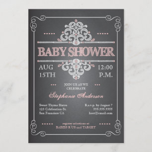 Invitación a Baby Shower de Chica de tablero de cu