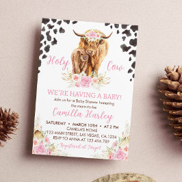 Invitación a Baby Shower de Chica de vaca de Highl