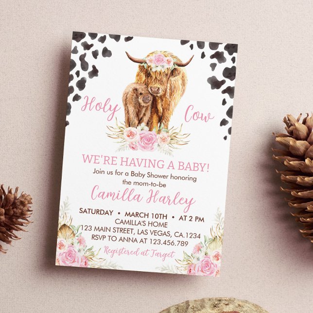 Invitación a Baby Shower de Chica de vaca de Highl (Subido por el creador)