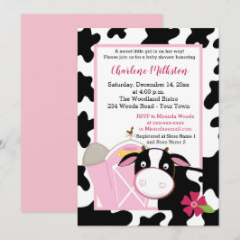 Invitación a Baby Shower de Chica de vaca lechera