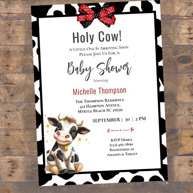 Invitación a Baby Shower de Chica de vaca sagrada (Subido por el creador)
