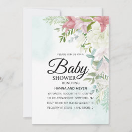 Invitación a Baby Shower de Chica floral