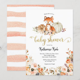 Invitación a Baby Shower de Chica Fox Fall