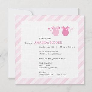 Invitación a Baby Shower de Chica gemelo