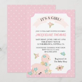 Invitación a Baby Shower de chica Llama