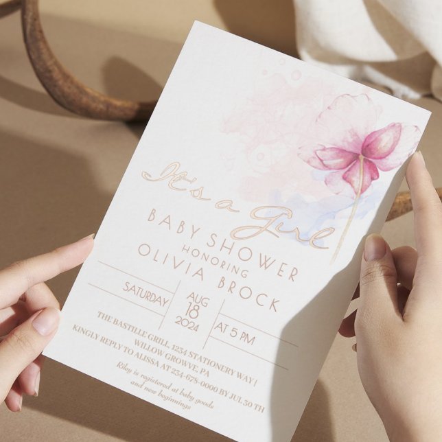 Invitación a Baby Shower de Chica moderno de Relie (Subido por el creador)